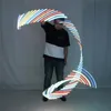 Nastro per ginnastica ritmica Nastri colorati luminosi per palestra Danza Rgb Glow Led Poi per oggetti di scena per la pancia Decorazione del partito219N