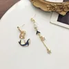 Boucles d'oreilles pendantes 1 paire, Animal mignon baleine pour femmes, mode asymétrique gland filles, décor de fiançailles, cadeaux d'anniversaire