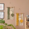 Wandteppiche, Hausdekoration, Wandbehänge, Wandteppich, handgewebt, Blatt-Makramee-Baumwollseil, Wohnzimmer-Dekoration, Homestay-El-Hintergrund