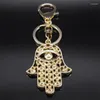 Keychains Hand Of Fatima Turky Eye Keychain For Men Women Evil Blue Hamsa Hands Keyring Car Bag Accessories Jewelry Chaveiro KXHK1330S