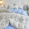 Bedding Sets Ins Simple Style Duvet Cover Set With Pillowcases Flat Sheet No Comforter Grey Boys Girls Kit Single Twin Bed Linens