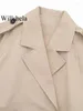 Women's Trench Coats Willshela Women Fashion With Belt Cropped Jacket Vintage Notched Neck Long Sleeve Female Chic Coat Lady Outfits