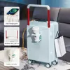 Suitcases 2024 Student Wide Trolley Suitcase External USB Charging Port Foldable Cup Holder Side Hook Boarding Combination Lock