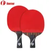 Kokutaku 2 PCS 6 Star Ping Pong Paddle Set X6 Ebony Surface Carbon Table Dracket مع حقيبة للبالغين 240122