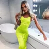 Casual Dresses 2024 Summer Women Long Dress Satin Sleeveless Bandage Backless Elegant Party Vestidos Sexy Hollow Out