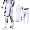 Herrarna Running Tracksuit Training Fitness Sportswear Set Compression Leggings Sport Clothes Gym Tight Sweatpants Rash Guard Lycra 240129