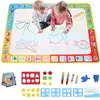 Large Size Water Drawing Mat Aqua Doodle Magic with Pens Montessori Toy Painting Board Mess Free Educational Set for Kid 240131