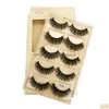 False Eyelashes 도매 5 쌍 속눈썹 밍크 스트립 래쉬 드라마틱 한 속눈썹 천연 3D 속눈썹 메이크업 False Cilios Maquiagem Factory D DH20C