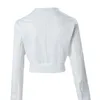 Sheer Mesh Zip Front Long Sleeve Crop Jacket White Coats Y2k Streetwear Jackets for Women Spring Summer Autumn Streetwear 240127