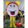 Rozmiar dla dorosłych niestandardowy Clock Mascot Cartoon Cartoon Carnival Hallowen Performance unisex fantazyjne gry strój wakacyjny strój reklamowy na świeżym powietrzu