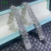Icecap Fashion Jewelry Bracelets Hot Selling White Gold Cuban Link Chain 925 Sterling Silver Hip Hop Moissanite Custom Bracelet