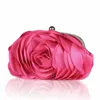 Women Rose Flower Evening Bag Ladies Floral Pink Handbag Bridal Wedding Party Purse Fashion Beatiful Small Day Clutch Chain 240119