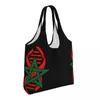 Einkaufstaschen My DNA Is Moroccan Roots Einkaufstasche Canvas Shopper Tote Shoulder Große Kapazität Waschbar Marokko Flag Pride Handtasche