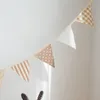 Nordische Wimpelflaggen aus Baumwolle, Dekoration, Retro-Dreiecksstoff, Wandbehang, Banner, Geburtstag, Hochzeit, Party, Girlande für Kinderzimmer, Dekor 240124