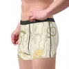 Underpants Mens Boxer Sexy Underwear Soft Long Boxershorts Yellow Shells And Stars Male Panties