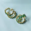 5 Colors zircon stud earrings cubic zircon beads hoop earrings for women 240127