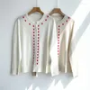 Women's Knits Wool Silk Long-sleeved Top Line Cardigan Coat Simple Round Neck Knitted Air-conditioning Shirt For Women