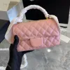 Sac de designer Sac fourre-tout Poignée en peau d'agneau avec ruban Classique matelassé Vérifiez la chaîne en métal Totes Épaule Bandoulière Designer Sacs à main de luxe pour dames