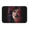 Carpets Tattoos Art Non-slip Doormat Sugar Skull Floral Girl Day Of The Dead Dia De Los Muertos Living Room Kitchen Mat Modern Decor