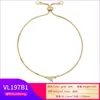 Länkarmband Zhukou Gold Color Letter Initials Armband CZ Crystal Personaled Women Fashion Jewelry Wholesale VL197