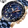 Lige Fashion Business Blue Mens Watches Top Brand Luxury Clock Male Militar