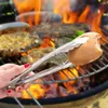 Werkzeuge Praktischer Grillclip Essen Braten Zange Brot BBQ Werkzeug Grillbürste Mesh Metallnetz