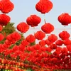 50 peças 6 Polegada tradicional chinês lanterna de papel vermelho para o ano chinês decoração pendurar lanternas festival à prova dwaterproof água 240127