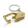 Keychains 20pcs Alloy 3D Three-dimensional Excavator Keychain Pendant Accessory Gift Car Accessories Trendy Charm For Girls