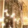 Led Strings Curtain Lights Christmas 10X8M 10X5M 10X 8X4M 6X 3X Ornament Lamp Flash Colored Fairy Wedding Decor Drop Delivery Lighti Dhotg