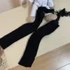 Meias femininas lolita perna mais quente japonês de malha longa fita leggings kawaii doce y2k renda meia punhos tornozelo para