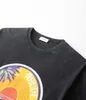 American Sunshine Palm Tree Beach Street Pure Cotton Couple T-shirt VTG Loose Mens and Womens Short Sleeves