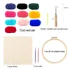 Artes e ofícios 10 cores fios de lã diy poke punch agulha bordado kits para starter artesanato ferramentas conjunto artesanal crianças atacado