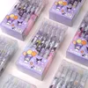 12 unids/lote, nuevo bolígrafo de Gel en caja, dibujos animados Kuromi, lindo estudiante, escritura, bolígrafos con parche, 0,5mm, escritura suave, regalos para niños 3040
