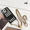 Brand Fashion Classic Phone Case Back Cover Case With Hanging Rope Gift for I P Telefoner 12 13 14 15 Plus Pro Max