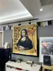 Tapisseries Mona Lisa Graffiti Tapisserie Tenture Murale Bohème Tapis De Plage Polyester Couverture Yoga Maison Chambre Art Tapis Rideaux