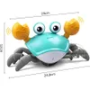 Frawing Crab Baby Toys z muzyką LED LED UP Zabawki muzyczne dla malucha automatycznie Unikaj przeszkód interaktywnych zabawek dla dzieci 240129