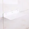 Hooks White and Black Acrylic Floating Wall Shelf Punch-Free Badrum Kök förvaringsställ Bokhyllor för sovrum