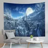 Tapices Naturaleza Montaña Bosque Tapiz Invierno Árbol Nevado Paisaje Colgante de Pared Decoración Dormitorio Hogar Sala de estar Dormitorio