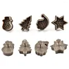 Bakvormen Stempel Biscuit Mold 3D Cookie Plunger Cutter Kerstboom Cakevorm Snijders 2024 Xmas Gereedschap