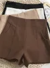 Pantalones cortos para mujer Yitimoky Trajes de pierna ancha Mujeres 2024 Cintura alta Sólido Moda coreana Oficina recta Damas Casual Verano