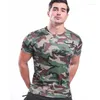 T-shirts pour hommes T-shirt de camouflage d'été respirant à manches courtes Tops hommes randonnée camping chasse vêtements militaires tactiques