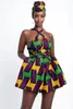 民族服2024夏のセクシーなアフリカン女性印刷ポリエステルショートジャンプスーツ
