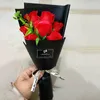 Dekorativa blommor 5/7 Head Mini Rose Soap Bouquet Artificial Fake Wedding Birthday Guests Present Valentine's Day Gift Party Decor