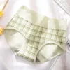Culottes pour femmes Slips en pur coton Double couche Bord de verrouillage Sous-vêtements pour hommes et femmes Vêtements de détente Quatre styles Vert