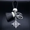 Keychains Witchcraft Celtic Knot Pendant Nyckelkedja Rostfritt stål Skydd Amulet Bag Charm Witch Keychain Jewelry Nudo de Bruja