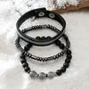 Charm Bracelets Cool And Handsome Overlapping Wear Male Bracelet Suit INS Leather Gift To Boyfriend Dad