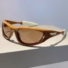 Occhiali da sole 2024 Y2k Uomo Moda Futuristico Specchio Occhiali da ciclismo Occhiali Ins Designer di marca di lusso UV400 Occhiali da sole per esterni