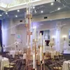 no candle)USe Led candle only Metal walkway stand For Wedding backdrop Centerpiece 8 lamps wedding props 436