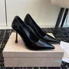 simple Classic pumps shoes stiletto heel sandal Pointed toes patent leather High-heeled 9.5cm designer heels Dress shoes Office