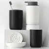 Badtillbehör Set Soap Dispenser Holder Drainage Mouthwash Ceramic Combination Tandbrush Cup Ware Suit Black Spot Sanitary